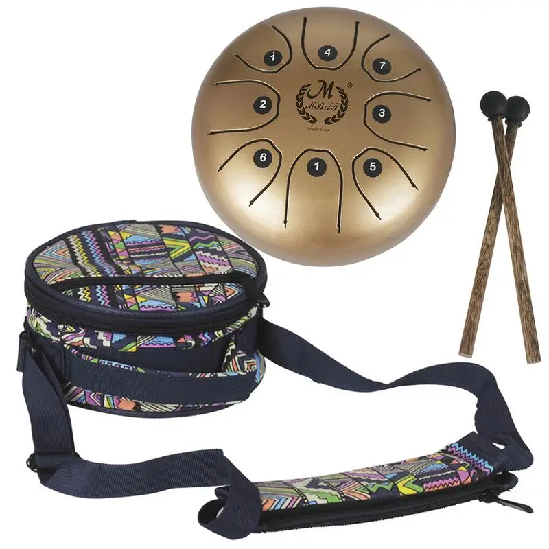 

5.5 Inch Mini 8-Tone Steel Tongue Drum C Key Percussion Instrument Hand Pan Drum With Drum Mallets Bag Percussion Instruments