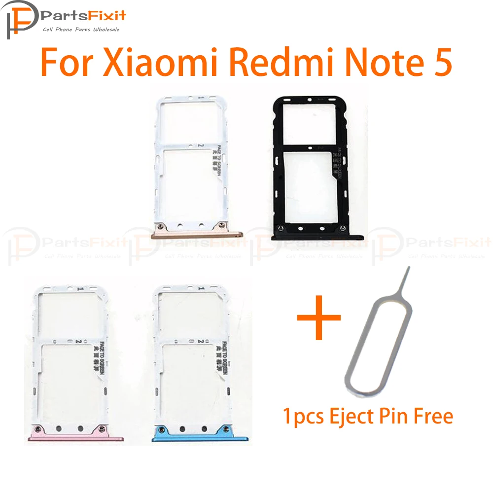 Лоток для sim-карт для Redmi Note5, слот для sim-карты+ лоток для карт памяти Micro SD для Redmi Note 5, запасные части с бесплатной булавкой для извлечения