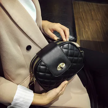 

2019 New Women's Shoulder Bag Fashion Button Handbag Mobile Wallet Pu Leather Ladies Three-layer Messenger Bag
