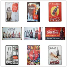 Европейский регион Особенности металл старый оловянный знак Кока кола Классический плакат доска Бар Паб Клуб кафе тарелка для декора стен искусство