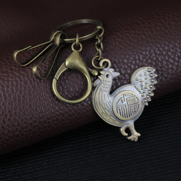 Jinji отдельный Год Петуха удача металлический креативный автомобильный брелок маленькие подарки кулон настраиваемые, с логотипом