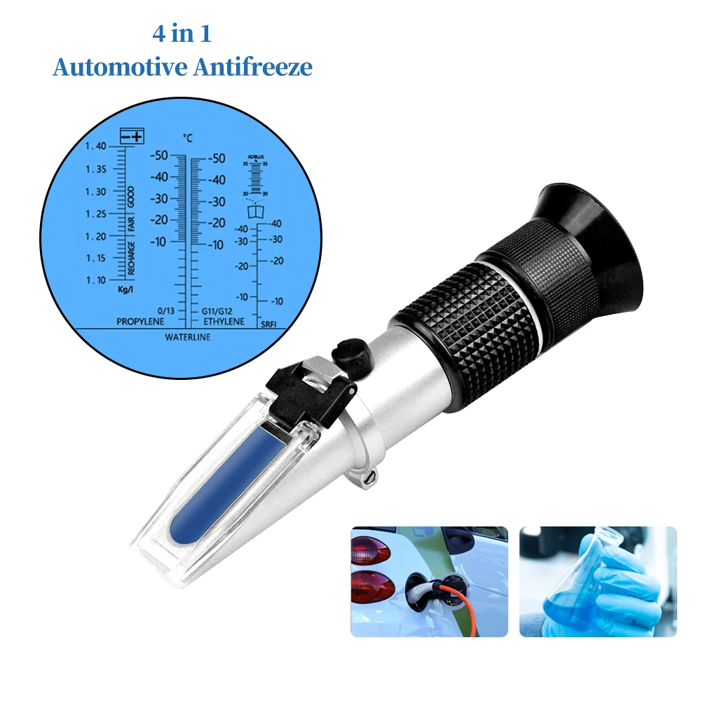 4 in 1 Hand Held Car Refractometer Vehicle Urea Tester 30-35% Adblue Fluid Glycol Battery Antifreeze with retail box 36%off