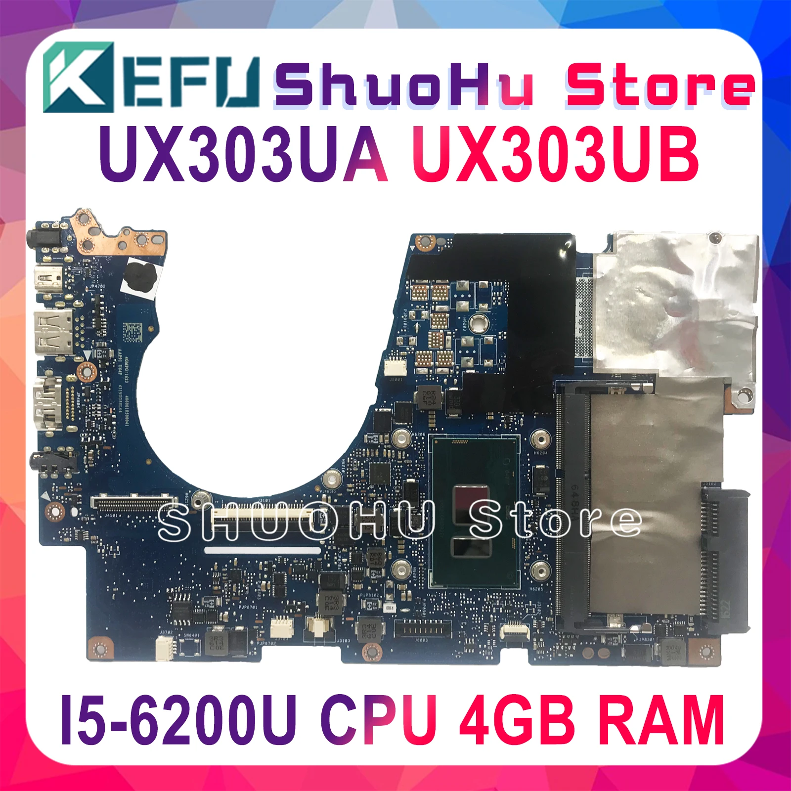 remarkable  KEFU UX303UA motherboard for ASUS UX303UB UX303U UX303UA laptop motherboard original notebook 4G MO