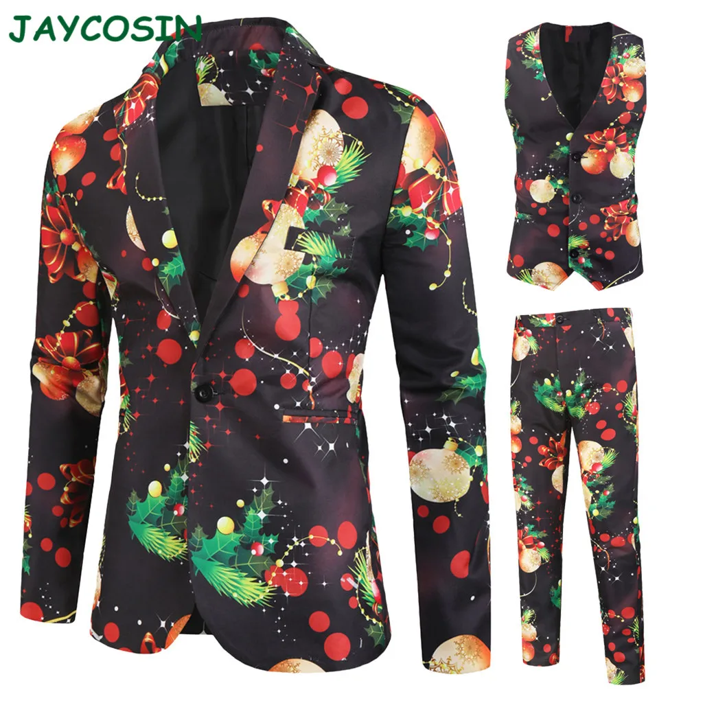JAYCOSIN, Мужская одежда,, зимняя куртка, рождественский костюм, костюмы из трех частей, мужской модный Блейзер Homme, последние модели пальто и штанов, 1119