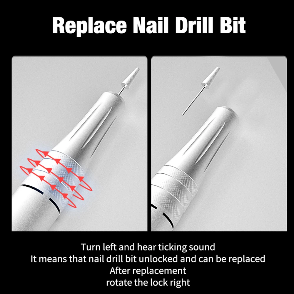 35000RPM Nail Drill Machine Cordless Electric Pedicure Manicure Nail Polishing Pen With UV Nail Dryer Lamp For Acrylic Gel Nails 6