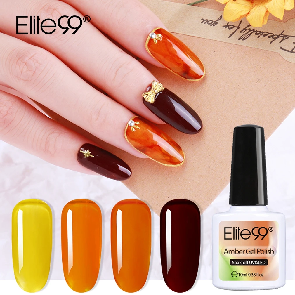 

Elite99 10ml Amber Effect Nail Gel Polish Soak Off Primer UV Gel Nail Polish Long Lasting Nail Art Manicure Color Gel Varnish