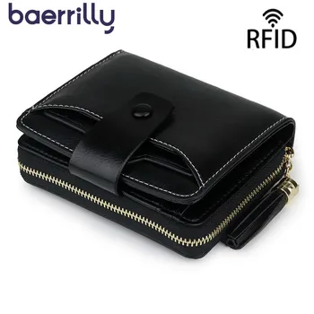 

Rfid Ladies Short Purses Genuine Leather Women Clutch Bag Small Purses And Handbags Women Wallet Card Holder Coin Purse Girl