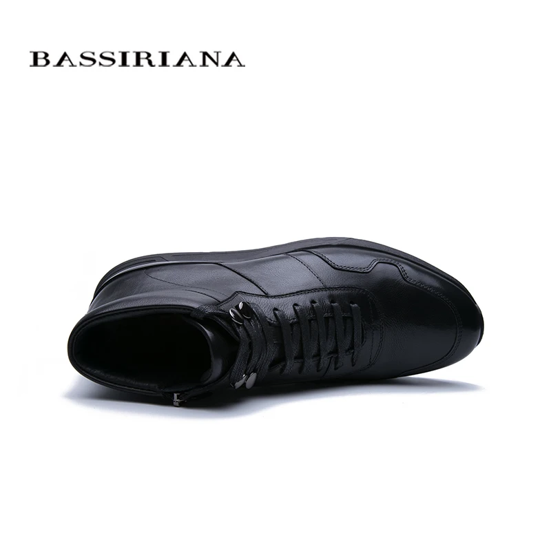 BASSIRIANA New Winter leather men's leather shoes warm shoes high quality comfortable free shipping