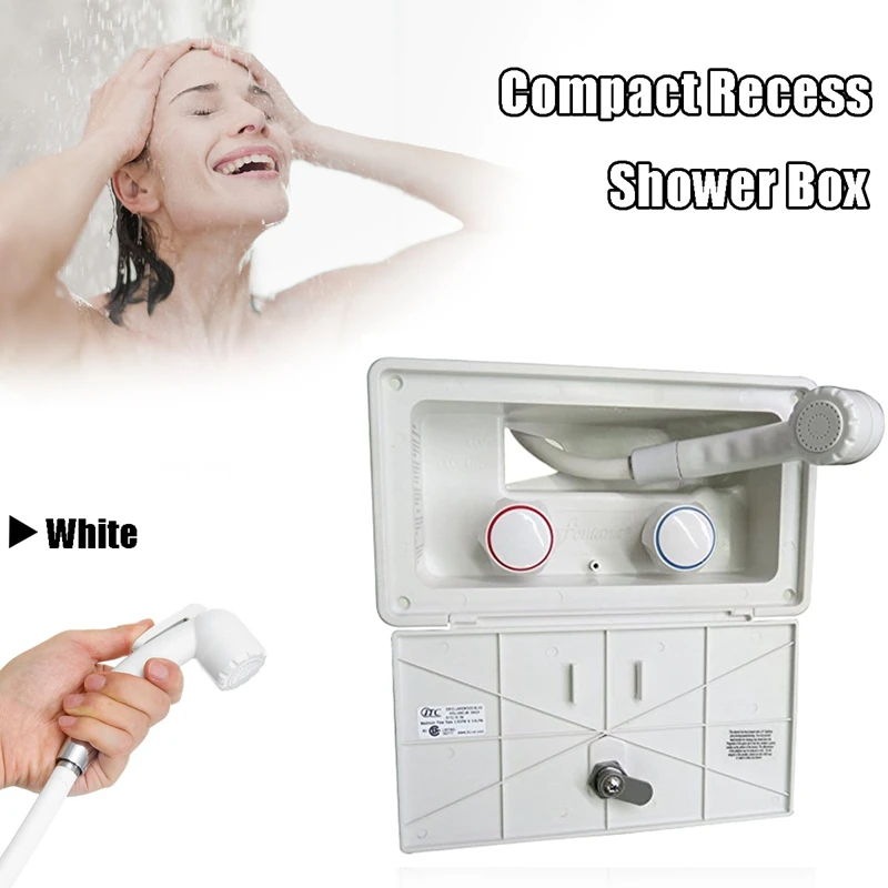 

RV Exterior Shower Box with Lock-Includes Shower Faucet, Shower Hose, Shower Wand for Boat/Camper Motorhome/Caravan Accessories