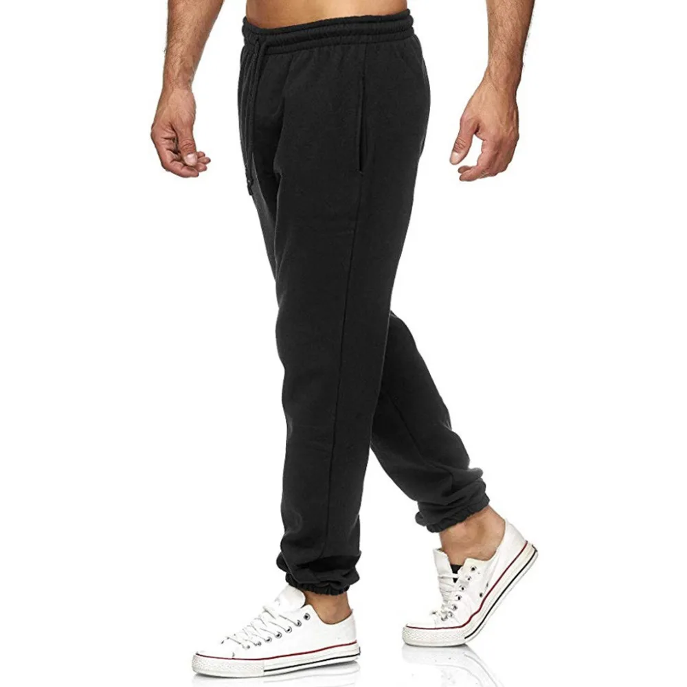Winter Cotton Sweatpants Long Pants Solid Men Straight Pants Basketball Run Football Jogging Men Fitness Sport Trousers s26