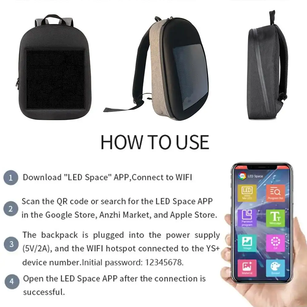Refrigere o Projeto Wi-fi Inteligente LED Mochila