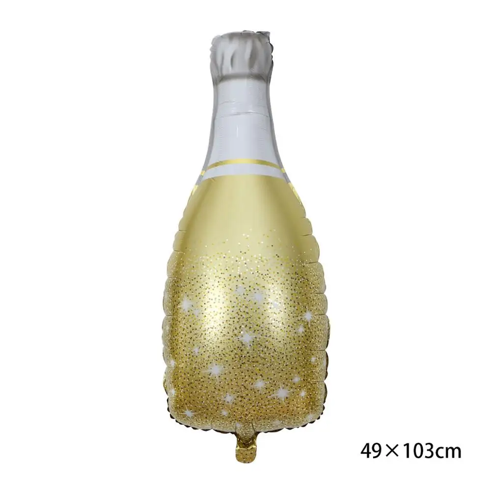 Новогодний воздушный шар из алюминиевой фольги с новогодним декором, алюминиевая пленка для шампанского, шарик для бутылки вечерние принадлежности для фотосъемки - Цвет: Rose Gold