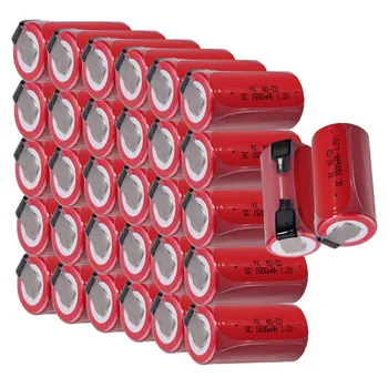 

32 pcs SC battery 1.2V SUBC batteries rechargeable high drain 1500mah with tabs color random