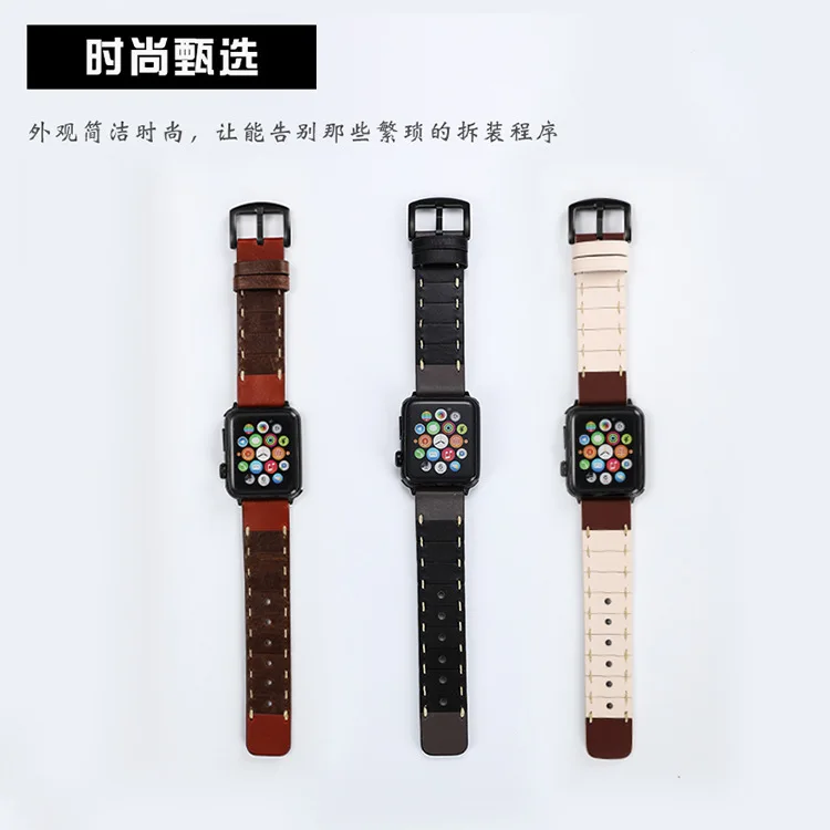 Роскошный ремешок из натуральной кожи петлевой для apple watch band series 4 3 2 1 42 мм 38 мм ремешок для iwatch 44 мм 40 мм
