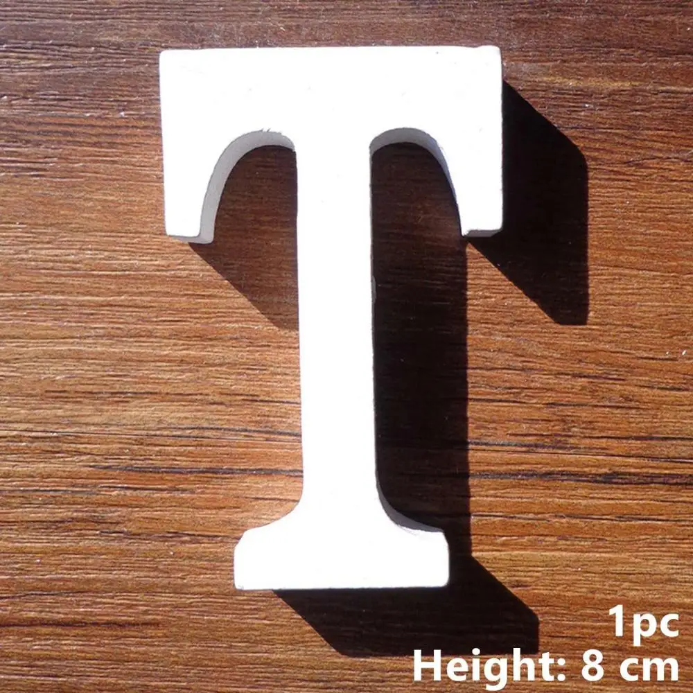 Wood Letter T Taoup A-Z деревянные буквы стоящий домашний декор "сделай сам" 0-9 деревянный номер Украшение свадебного стола аксессуары индивидуальное имя любовь женитьба - Цвет: Wood Letter T
