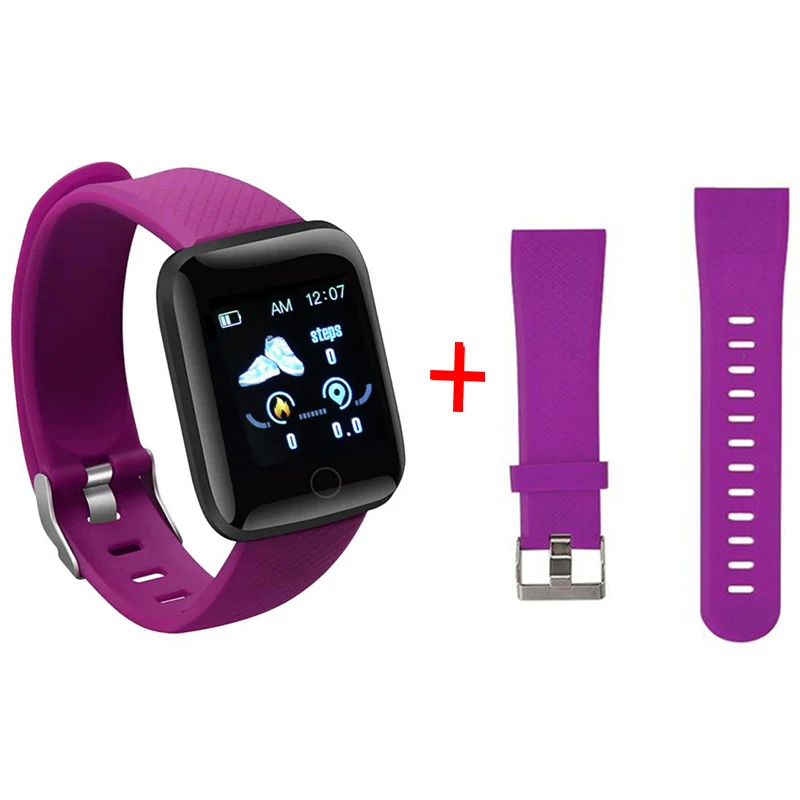 116 Plus Smart Watch Men Women Smartwatch Heart Rate Blood Pressure Monitor Fitness Tracker Watch Smart Bracelet For Android IOS 