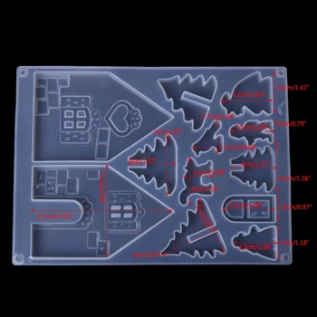 

DIY Silicone Christmas House Castle Mold Epoxy Resin Jewelry Making Tool Set New 23GE