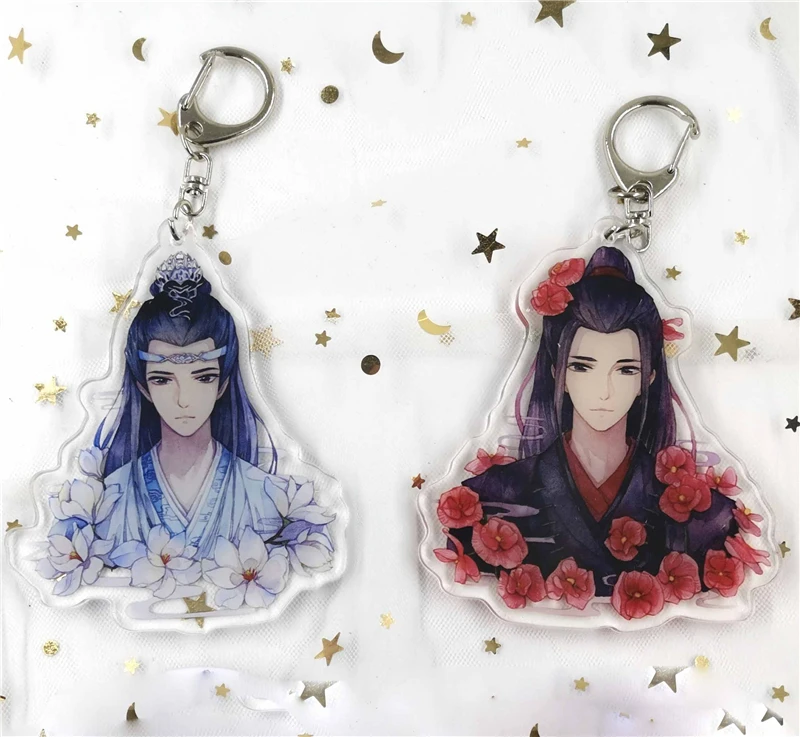 Grandmaster of Demonic Cultivation Lan Wangji Wei Wuxian Печатный кулон брелок значок брошь булавка для сумки декор брелок - Цвет: E (2PCS)