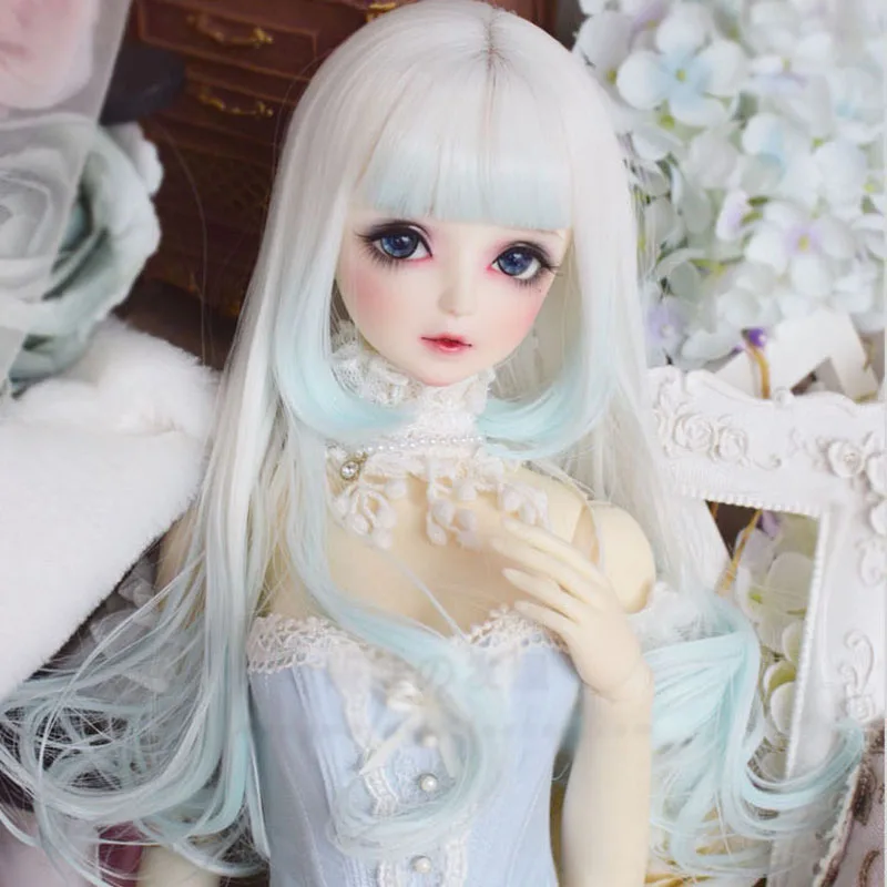 Bybrana кукла bjd парик 4 точки 3 точки размер sd DD гигантский ребенок высокая температура шелковая волна вода желе голова розовый смешанный цвет