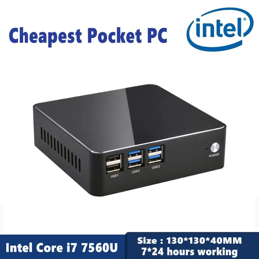

Topton Mini Pocket PC Intel Core i7 7567U/i5 6287U Processor Windows 7/8/10 Linux HDMI VGA 300M WiFi BT NUC Game Computer Case