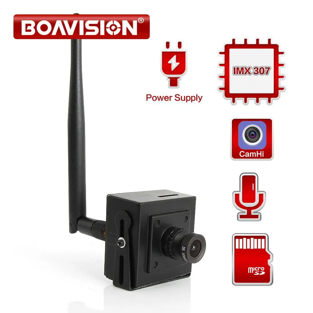 Мини HD 2MP Беспроводная IP камера Wifi 1080P CCTV сеть Wi Fi IMX 307 микрофон аудио SD карта Android
