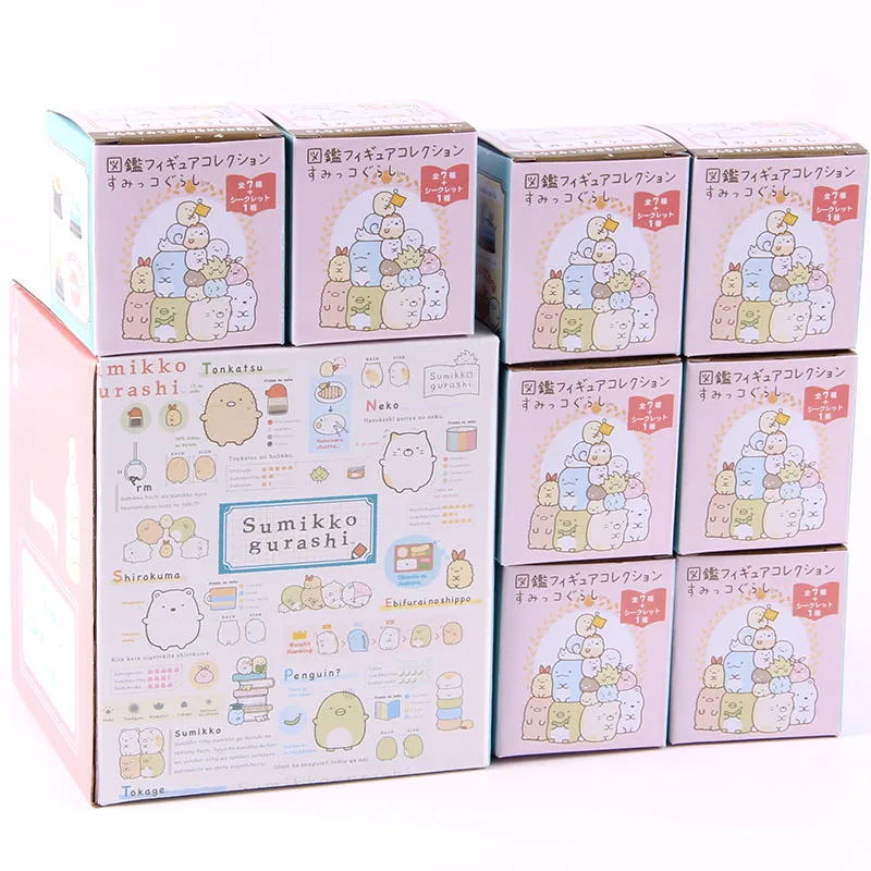 Мультфильм Sumikko Gurashi Мини фигурки кукол Животные игрушки Аниме фигурки Детские Kawaii ПВХ игрушка в подарок 8 шт./компл