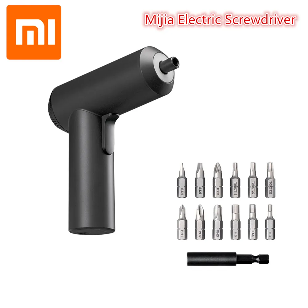 В наличии XIAOMI Mijia электрическая отвертка MJDDLSD001QW 3 6 V 2000mAh Li Ion 5N.m беспроводная с 12 шт