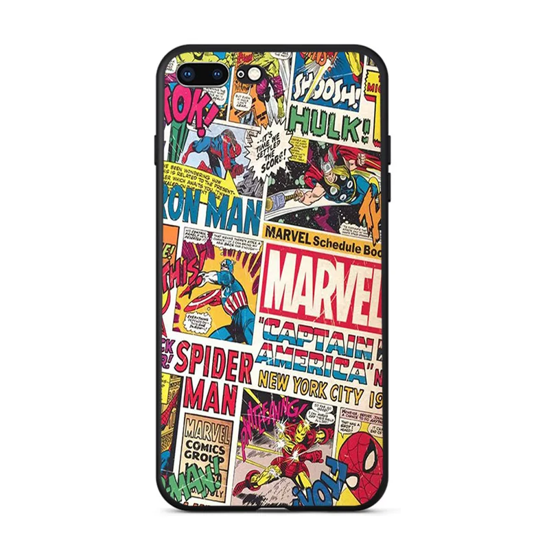 case 8 Герои комиксов Marvel, плакат, мягкий чехол для телефона, для iphone xs 11 pro xs max x xr 7 6s 8 6 plus 5S se 5, ТПУ чехол, паук, Железный человек - Цвет: case 8