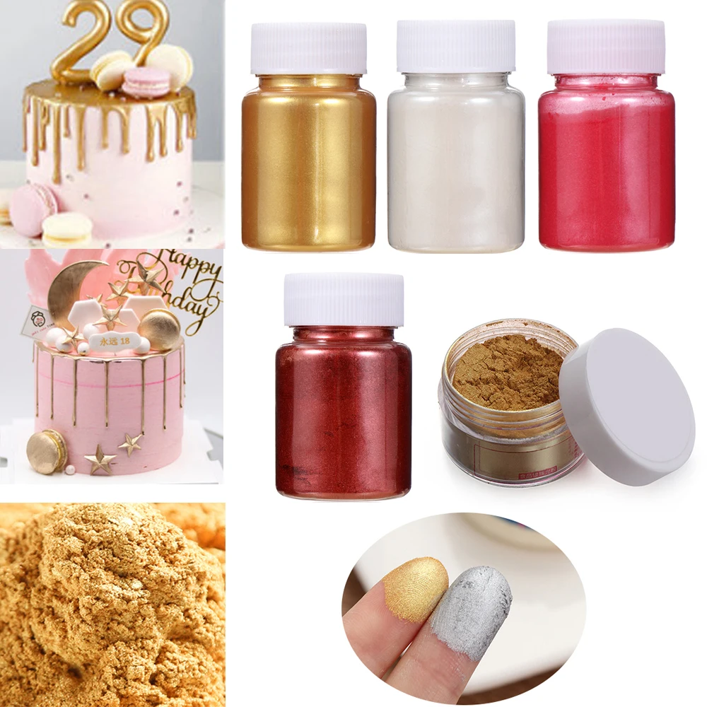 5/15g Edible Glitter Cake Decoration Powder Macaron Chocolate Flash Silver Pearl Baking Color Dust | Дом и сад
