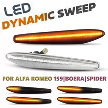 2 sztuk LED dynamiczne boczne światła sygnalizacyjne sygnał kierunkowskazu migacz lampy dla Alfa Romeo 159 / 159 Sportwagon / Boera / Spider typ 939