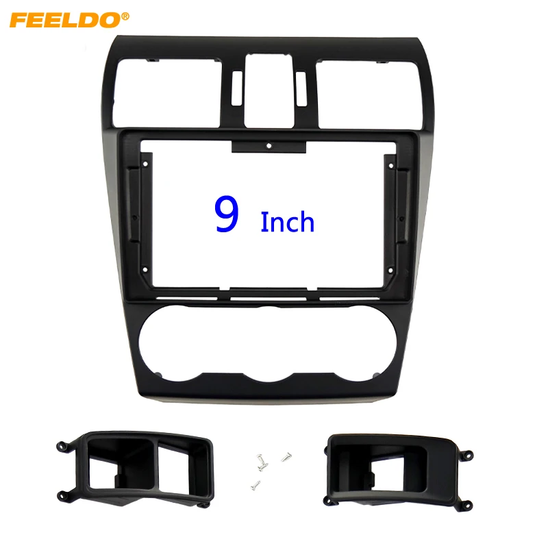 

FEELDO Car Audio Radio 9" Big Screen 2DIN Fascia Frame Adapter For Subaru Forester DVD Player Dash Fitting Panel Frame Kit #6531