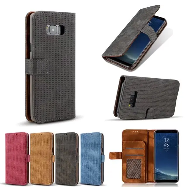Ретро Кожаный чехол для samsung Galaxy NOTE 9 8 S9 S8 Plus S7 S6 Edge Iphone X 8 7 6S Plus 5s кошелек флип-чехол с подставкой для карт