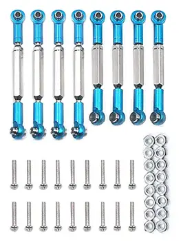 

8 Pieces Set Steering Pull Rods Remote Control Toys Alloy Steering Linkages Pull Rods Connector For 1/16 RC Car WPL B14 C14
