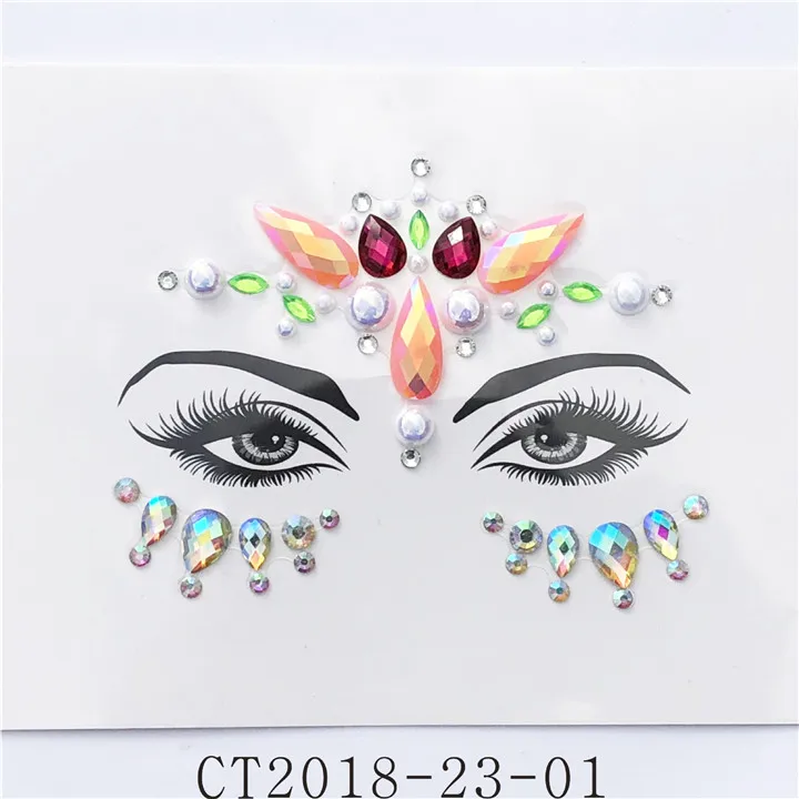 7  Foreign Art Performance Rhinestone Face Sticker Drill Eyebrow Stick  DIY Phone Case Jewelry Sticker Face Sticker Drill Stick