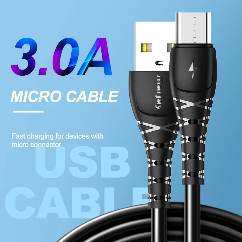 Marjay 1 м 2 м Micro USB кабель для Xiaomi Redmi Note 5 Pro Быстрая зарядка Microusb кабель зарядного устройства для samsung huawei LG Android шнур