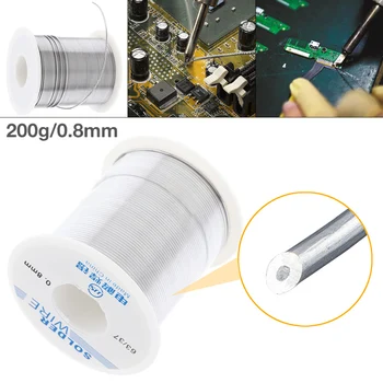 

63/37 200g 0.8mm No-clean Rosin Core Solder Tin Wire Reel Tin Lead Wire with 2% Flux and Low Melting Point for Soldering Iron