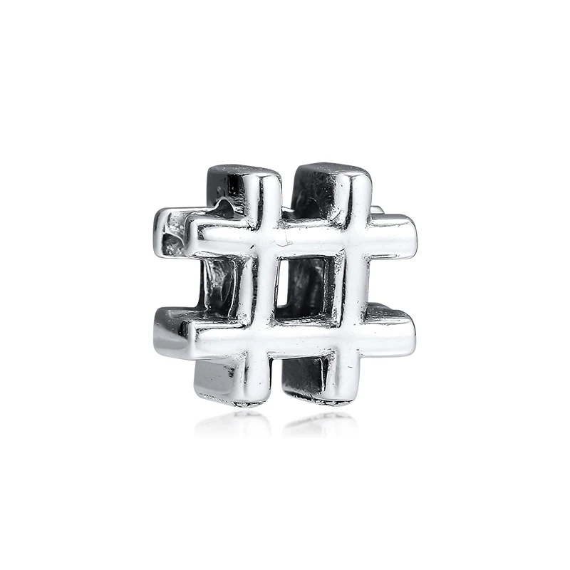 

Original Bead Hashtag Symbol Charm Genuine 925 Sterling Silver Charms Fit Pandora Bracelet Beads for Jewelry Making Wholesale
