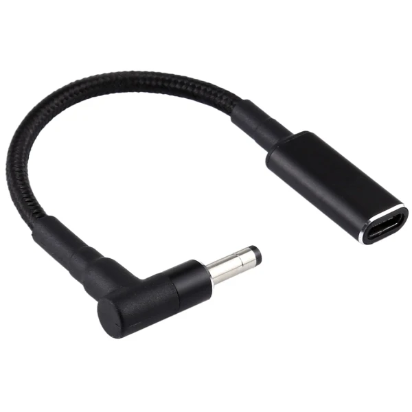 PD 100W 18.5-20V 4.0 x 1.7mm Elbow to USB-C/Type-C Adapter Nylon Braid Cable Connector Cable