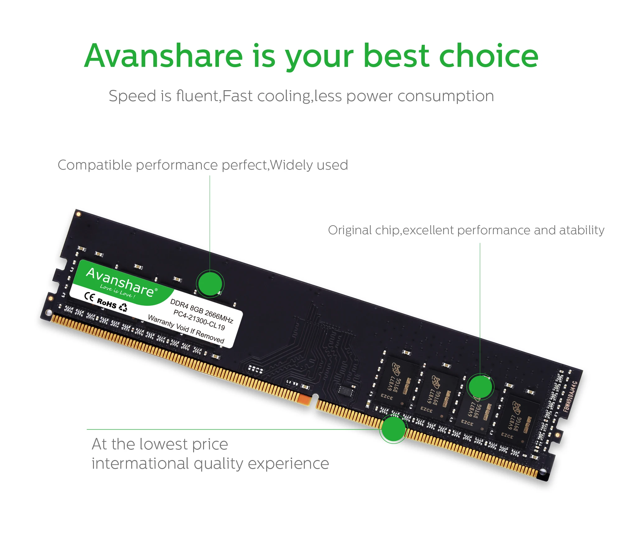 DDR4 оперативная память 4 ГБ 8 ГБ 16 ГБ 2133 2400 МГц 288Pin пожизненная гарантия высокая производительность скорость настольных ПК Intel AMD от Avanshare