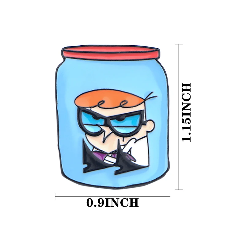 K913 Dexter's Lab мультфильм забавные булавки металлические эмалированные булавки и Броши Модные нагрудные булавки рюкзак сумки значок подарки 1 шт