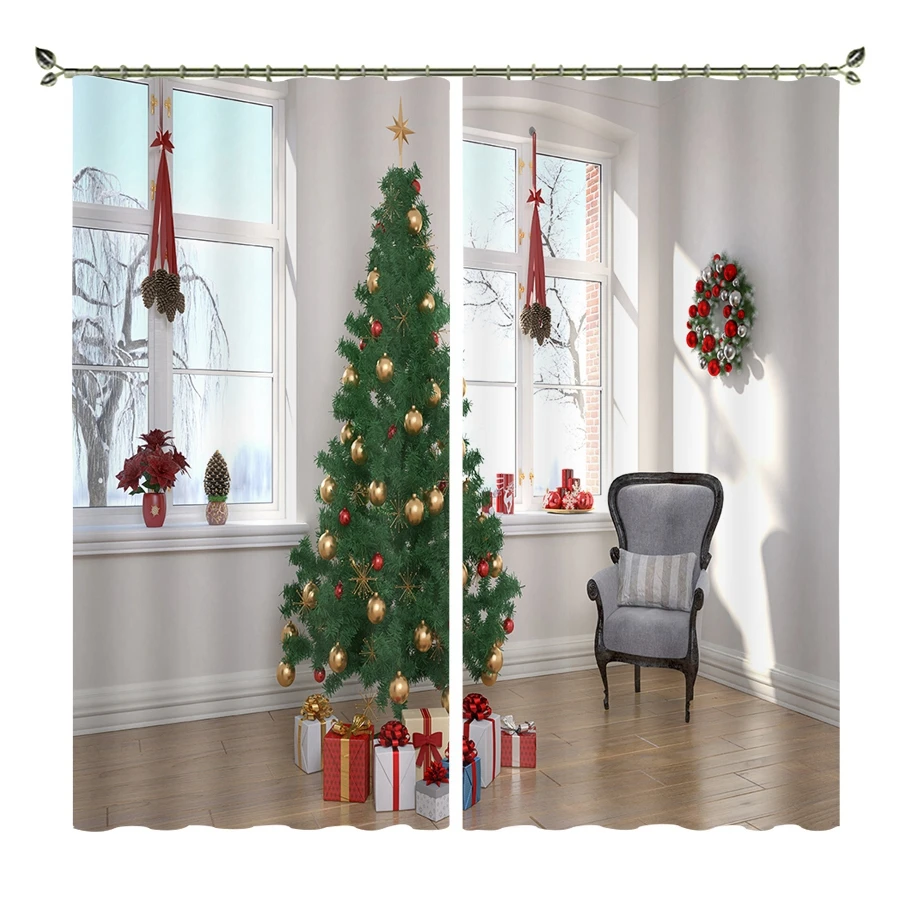 Merry Christmas специально размер и фотографии 3D печатные затемненные роскошные шторы для гостиной