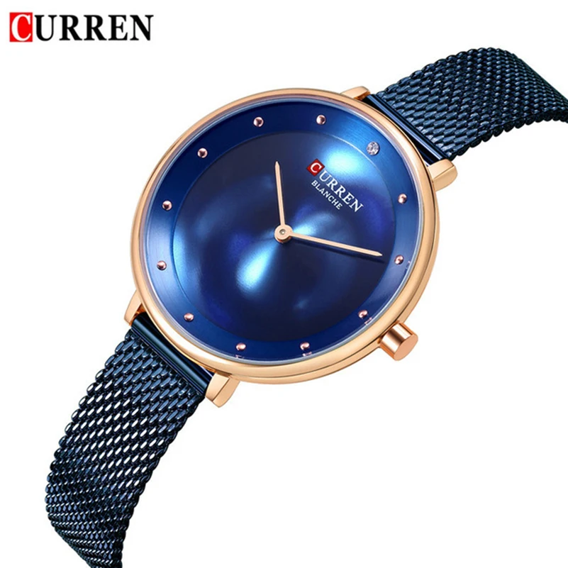 

CURREN 9029 Women Watches Top Brand Luxury Ladies Watch Blue Stainless Steel Band Classic Dress Bracelet Female Clock Lover Gift