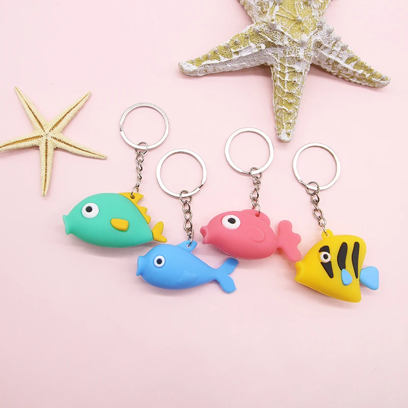 4PCS 1 упаковка мультфильм мягкий ПВХ Единорог брелок резиновый 3D милый животное солнце брелок в виде цветка брелок для ключей детская игрушка брелок подарок - Цвет: 4PCS
