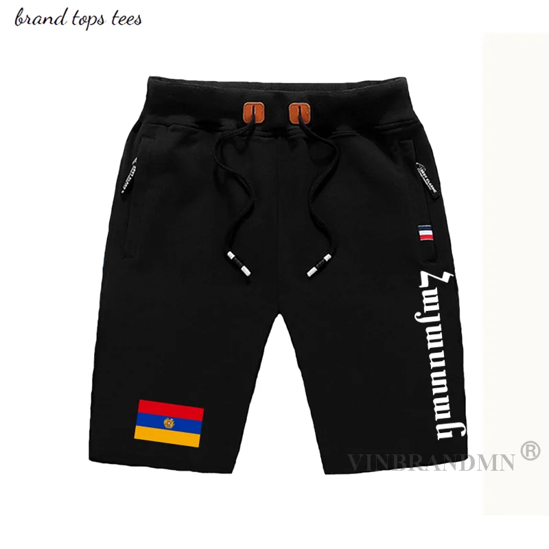 

Armenia mens shorts beach man men's board shorts flag workout zipper pocket sweat bodybuilding 2021 cotton brand Armenian ARM