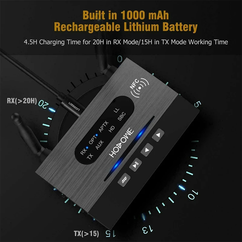 Адаптер Bluetooth USB Высокоскоростной приемник передатчик многофункциональный аудио Bluetooth передающий приемник II 1 аккумулятор 1000 мАч