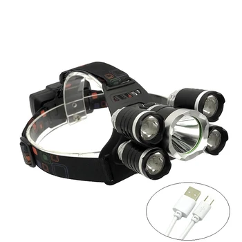 

50000LM Headlamp T6 LED Headlight Head Lamp Flashlight Torch Lantern bicycle Light Use 18650 battery for Camping Fishing Light