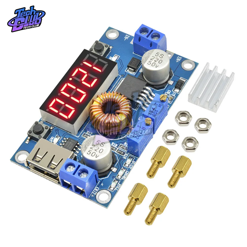 Цифровой амперметр 5A светодиодный вольтметр понижающая плата постоянного тока
