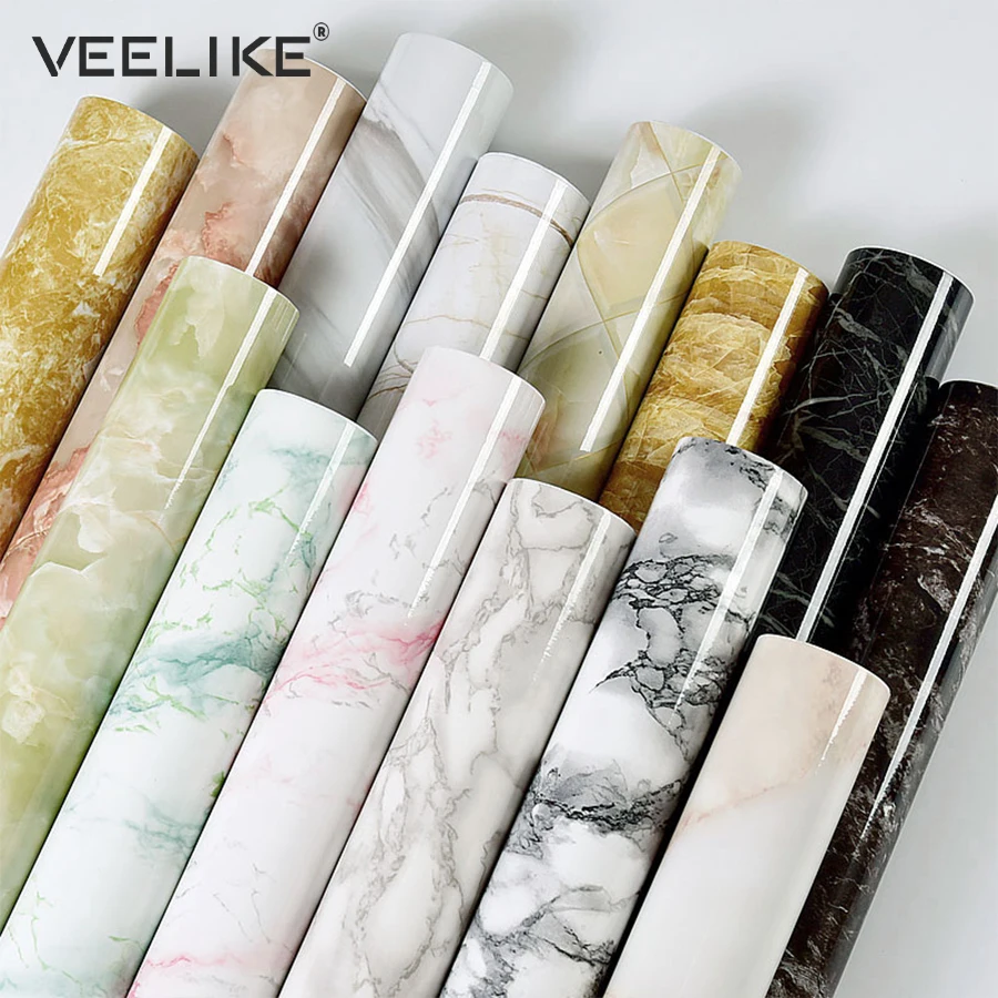 Self-Adhesive Wallpaper Peel-And-Stick Marble Bathroom-Wall-Decor Kitchen-Countertops