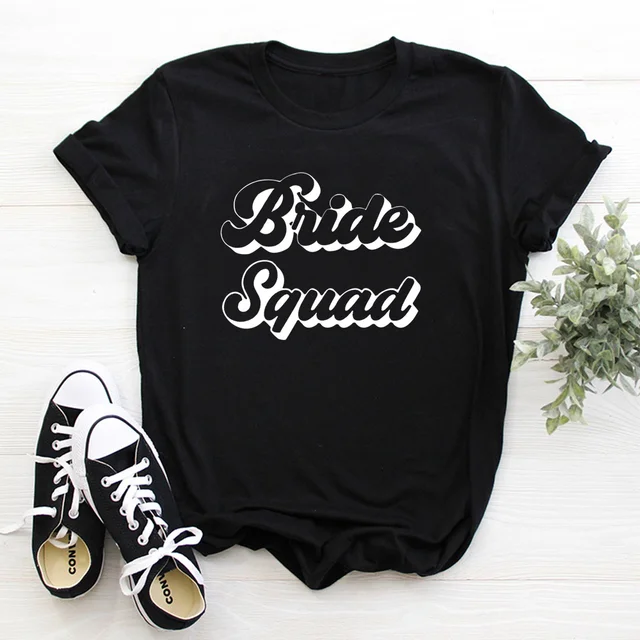 bachelorette team bride t shirt estonian wedding party ulzzang t-shirt cato women's tea bride short women tops drop ship Black-8