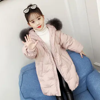 

Girls Winter Coat Cotton Jacket 2019 New Fashion Girl Clothing Kids Clothes Fleece Thicken Parkas Hooded Snowsuit Outerwear Coat